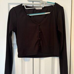 Mango Black Long Sleeve with Buttons